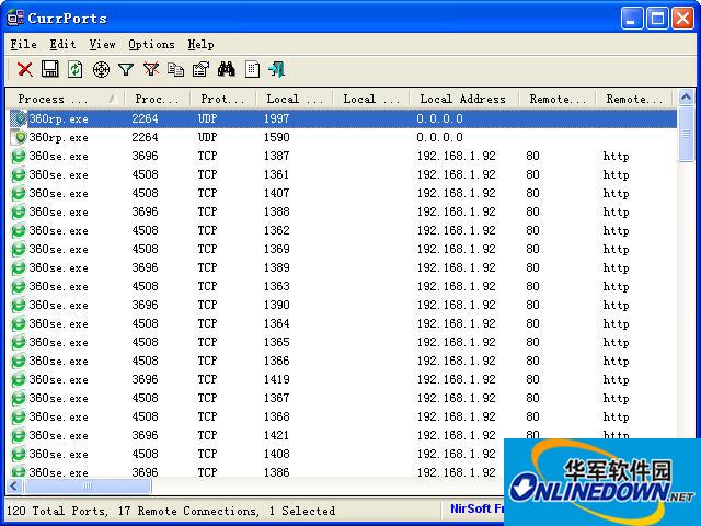 网络连接监测工具(CurrPorts)