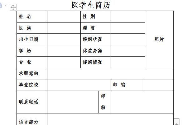 医学个人简历模板范文