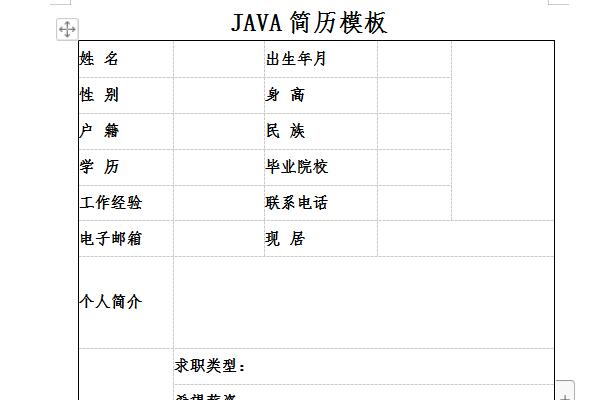 java求职简历模板