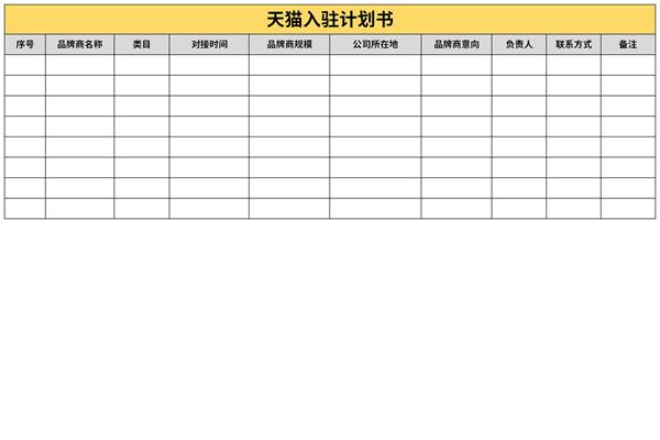 天猫入驻计划书