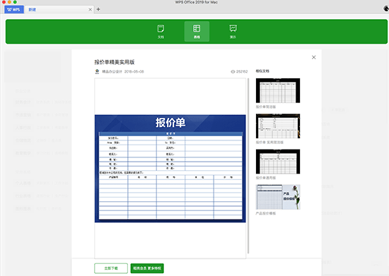 WPS Excel Mac截图