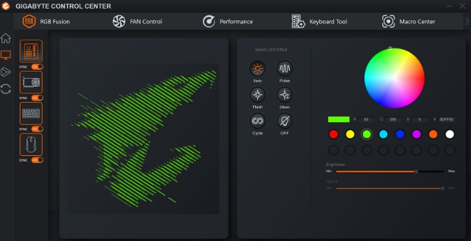 GIGABYTE Control Cente（技嘉控制中心）截图