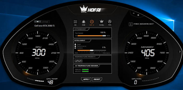 HOF AI(影驰显卡超频软件)截图