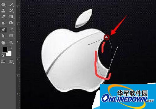 photoshop钢笔工具调节杆由双向切换为单项调节教程